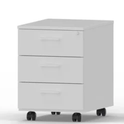 Scorsoia - Cassettiera 3 cassetti su ruote Latte 42x56x58h cm