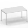 Scrivania Idea+a quattro gambe 01 cablabile-140x80x76H cm-BIANCA/TELAIO ARGENTO RC
