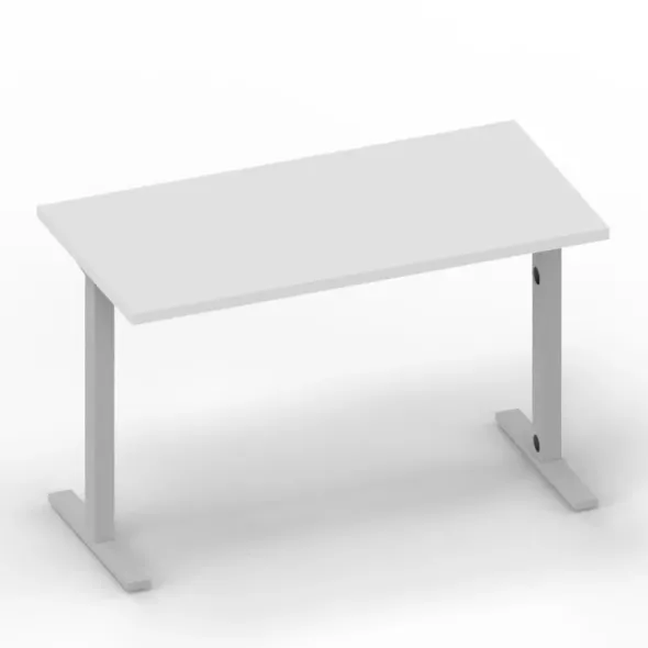 Scrivania Idea+ con gamba a T - 180x80cm - Regolabile da 67,8 a 77,8CM - BIANCO telaio arg