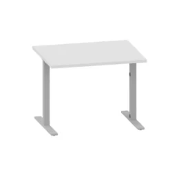 Scrivania Idea+ con gamba a T - 100x80x76h cm - BIANCO/TELAIO ARGENTO RAL9006