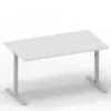 Scrivania Idea+ con gamba a T-180x80x76h cm-BIANCO/Telaio ARGENTO RAL9006 RC