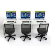 Scrivania tripla per monitor pop-up 210x67x74H cm
