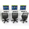 Scrivanie per computer tripla postazione 240x67x74H cm