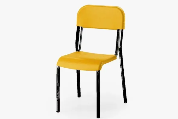 Sedia alunni in polipropilene SARA35 h 42 cm - GIALLO - telaio Nero