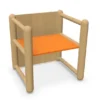 Sedia in legno multiuso tornita 16/21/31H color zucca e faggio