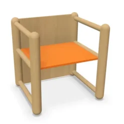 Sedia in legno multiuso tornita 16/21/31H color zucca e faggio