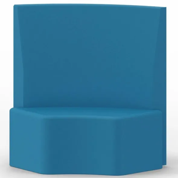 Seduta morbida 90° con schienale alto - 110x42x113h cm - AZZURRO