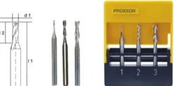 Serie di 3 frese a gambo in tungsteno
