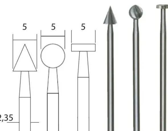 Set tre frese in acciaio speciale