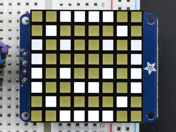 Small 1.2" 8x8 Ultra Bright Square White LED Matrix + Backpack