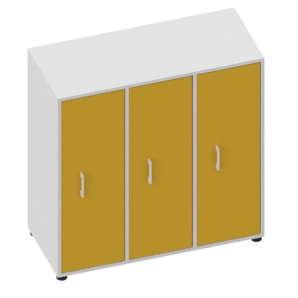 Spogliatoio con ante 100x42,6x102,8H cm 6 posti color giallo