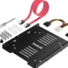 Staffa adattatore da 3,5" e cavi per Disco SSD SATA da 2,5" su PC Desktop