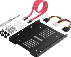 Staffa adattatore da 3,5" e cavi per Disco SSD SATA da 2,5" su PC Desktop