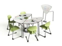 6 Tavoli componibili con ruote con angoli a 60° 72H Scrivibili (MFMDF)