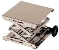Tavolino Elevatore Acciaio.Piano d'appoggio 20x20cm H da 65-300mm