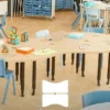 Tavoli tinkering e Maker Space - 2 rettangoli con onda H76 cm