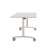 Tavolo Archimede 160x70x72,2H con piano ribaltabile e ruote - BIANCO FSC/Telaio GRIGIO CAM