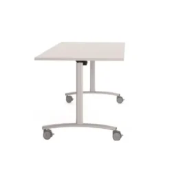 Tavolo Archimede 180x80x74,8H con piano ribaltabile e ruote - BIANCO FSC/Telaio Grigio - C
