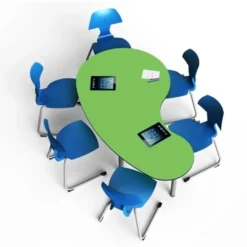 Tavolo collaborativo a fagiolo 165x93x76H - GRASS GREEN (Verde)