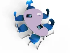 Tavolo collaborativo a fagiolo 165x93x76H - LILLA