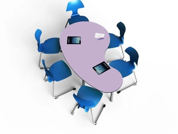 Tavolo collaborativo a fagiolo 165x93x76H - LILLA