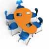 Tavolo collaborativo a fagiolo 165x93x64H - ORANGE (Arancio)