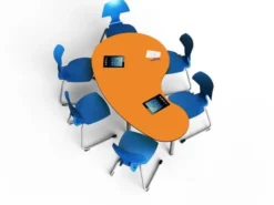 Tavolo collaborativo a fagiolo 165x93x64H - ORANGE (Arancio)