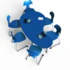 Tavolo collaborativo a fagiolo 165x93x76H - ROYAL BLUE