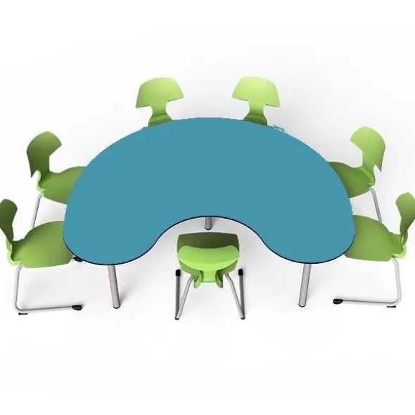 Tavolo collaborativo a ferro di cavallo 180x120x72h - AZURE BLUE