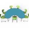 Tavolo collaborativo a ferro di cavallo 180x120x76h - AZURE BLUE