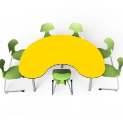 Tavolo collaborativo a ferro di cavallo 180x120x72h - CHROME YELLOW
