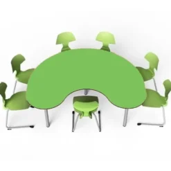 Tavolo collaborativo a ferro di cavallo 180x120x72h - GRASS GREEN