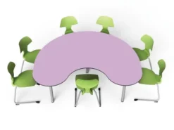 Tavolo collaborativo a ferro di cavallo 180x120x72h - HEATHER/LILAC