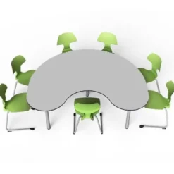 Tavolo collaborativo a ferro di cavallo 180x120x72h - LIGHT GREY
