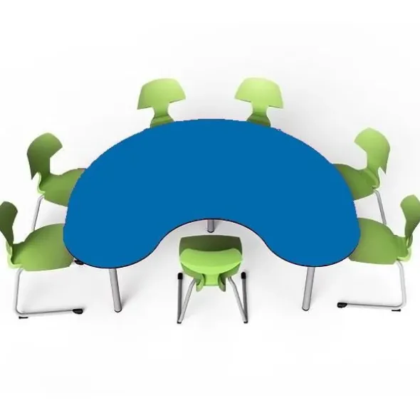 Tavolo collaborativo a ferro di cavallo 180x120x72h - Tropical blue