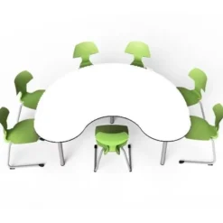 Tavolo collaborativo a ferro di cavallo 180x120x72h - WHITE