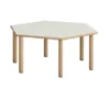 TAVOLO ESAGONALE PIANO LATTE 128X111X40H