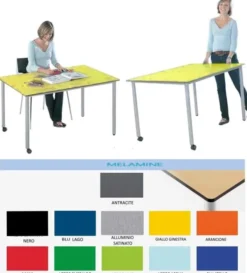 Tavolo Flex-Mobile Classe 2.0 - Dimensione standard 120x80x76H - FAGGIO CHIARO