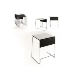 Tavolo impilabile rettangolare JOI 60x53x75H GRIGIO/TELAIO NERO