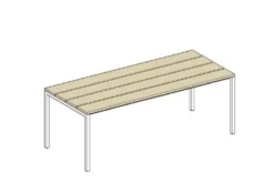 TAVOLO IN LARICE E ACCIAIO CM 140X60X76H