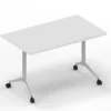 Tavolo pieghevole con ruote 140x80x75H - BIANCO/TELAIO ARGENTO