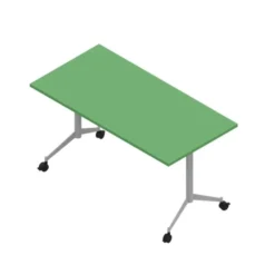 Tavolo pieghevole con ruote 160x80x75H - VERDE/TELAIO ARGENTO