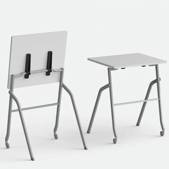 Tavolo Pitagora 70x60x75H - Bianco con telaio grigio