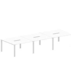 Tavolo riunione 3 settori, piani in melaminico 420X140X74,8H cm