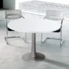 Tavolo rotondo diam cm 120x30x76 con piantana centrale - BIANCO