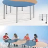 Tavolo SoooRound Basic II 160x80x72h (semicerchio arrotondato) con 2 ruote - WHITE