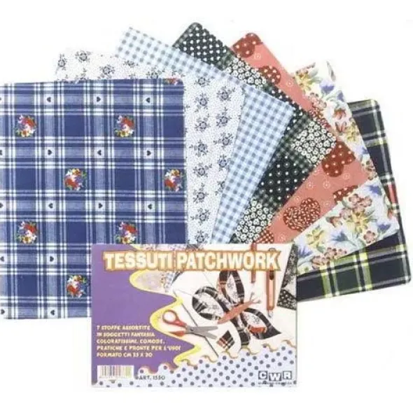 Tessuti patchwork assortiti - 7 pezzi 25x20 cm
