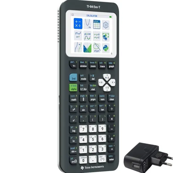 TI-84 EVO-T - Calcolatrice grafica Texas Instruments con caricabatteria