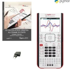 TI-Nspire CX II-T+Software Teacher Premium Calcolatrice grafica con caricabatteria e libro