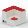 Tribuna mobile a gradoni ad Angolo 105x105x76H CM con cuscini